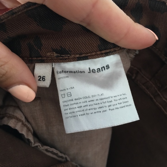 Reformation Liza High Rise Denim Jeans Leopard 26 - Picture 7 of 8